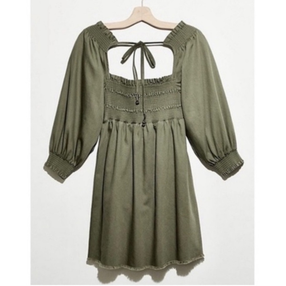 Free People This is Everything‎ Green Mini Babydoll Dress Sz L